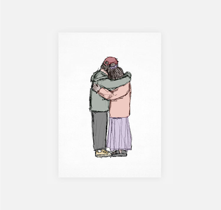gsichtlos - Postkarte "im arm"