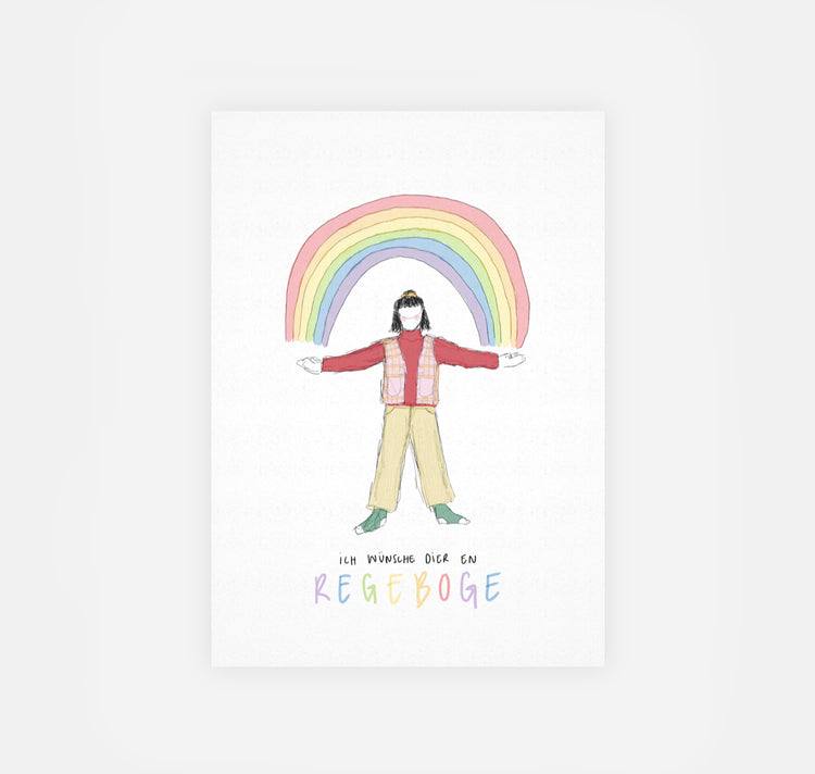 gsichtlos - Postkarte "Regenboge"