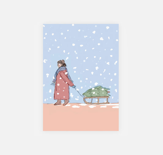 gsichtlos - Postkarte "Schneeweg"