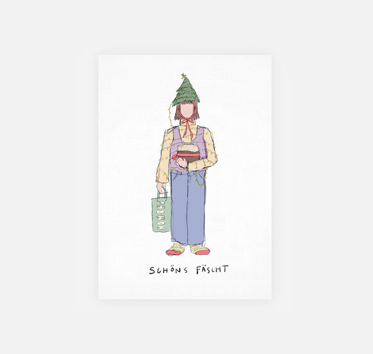 gsichtlos - Postkarte "schöns fäscht"