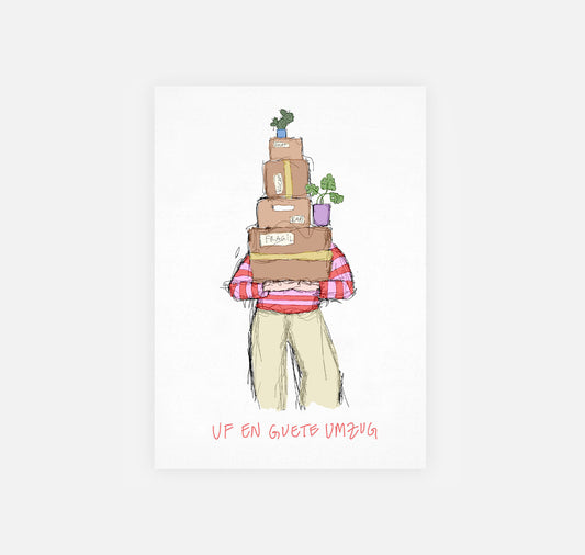 gsichtlos - Postkarte "Umzug"