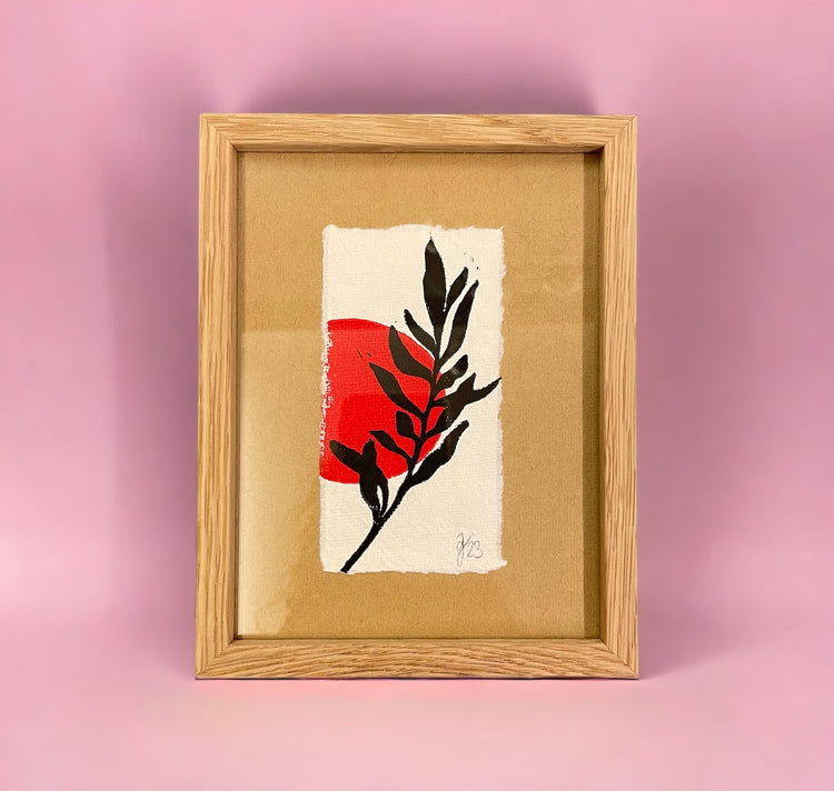 arion illustrato - Mini stampa su linoleum "Arbuste Noir"