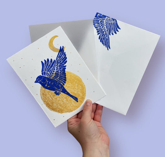 arion illustrated - Biglietto di lutto "wiiterzieh", linoleografia originale