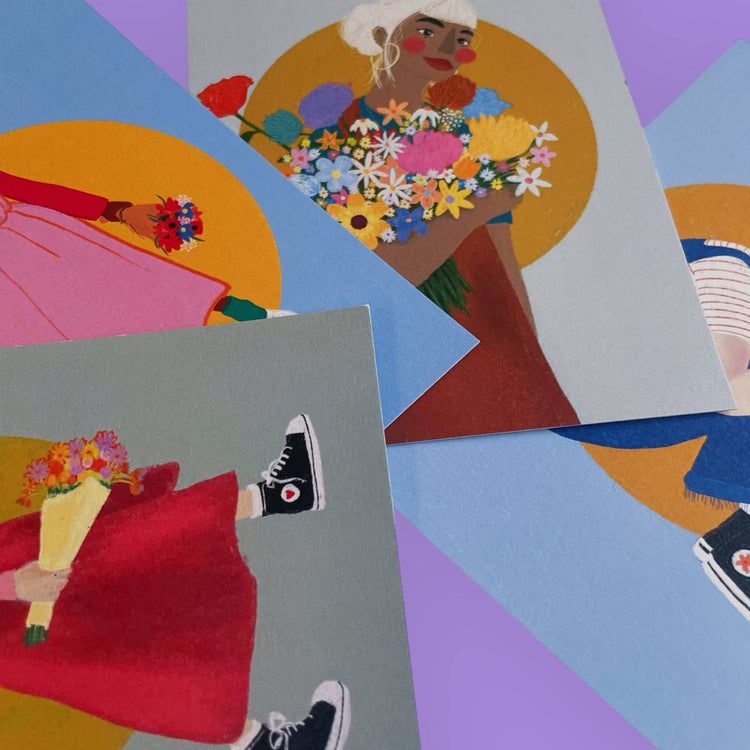 arion illustrated - Set di biglietti d'auguri "Fiori"