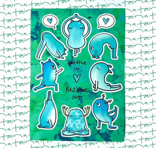 Taina - Stickerbogen "Yoga / breathe in - breathe out"