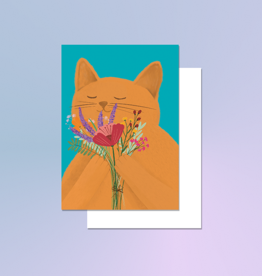 itsybitsy - Greeting card "Rob with flowers"