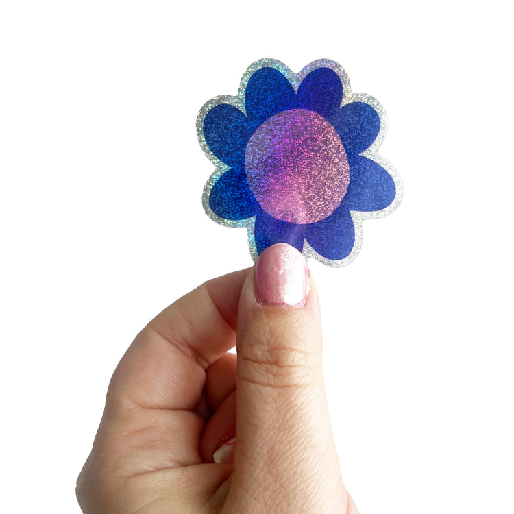 Jolanda Epprecht - Sticker " Blume Pixie Dust" (Rosa-Blau)