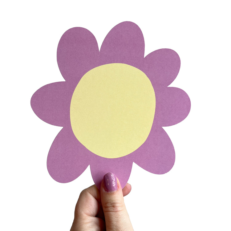 Jolanda Epprecht - Postkarte "Blume Rosa-Gelb“ mit Konturschnitt