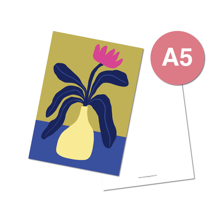 Jolanda Epprecht - Postkarte Extragross "Gelbe Vase"