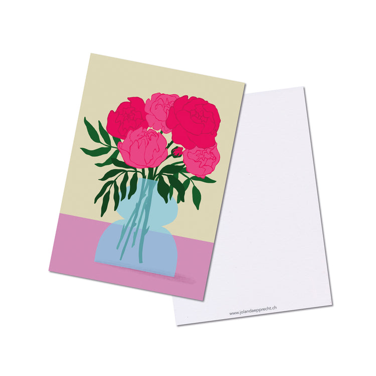 Jolanda Epprecht - Postkarte "Pfingstrosen"