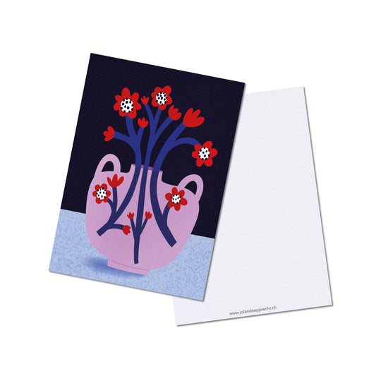 Jolanda Epprecht - Postkarte "Rosa Vase"