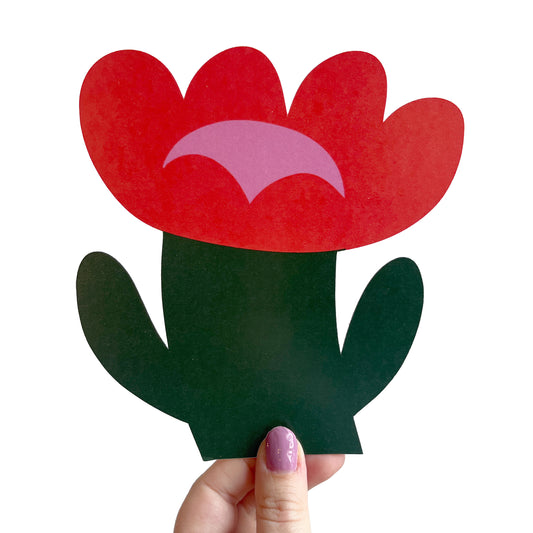 Jolanda Epprecht - Postkarte „Tulpe Rot“ mit Konturschnitt