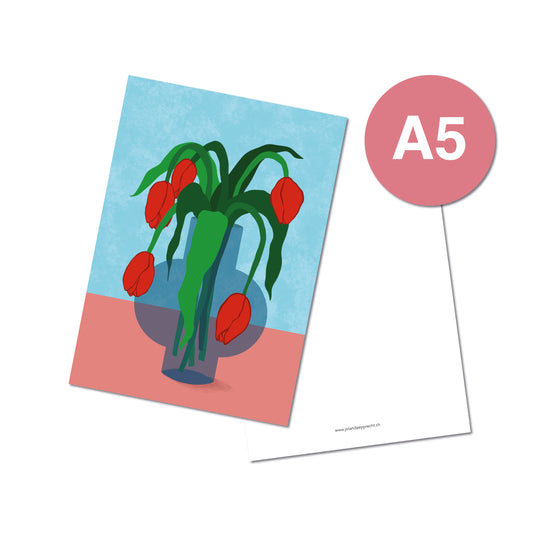 Jolanda Epprecht - Postkarte Extragross "Tulpenstrauss"