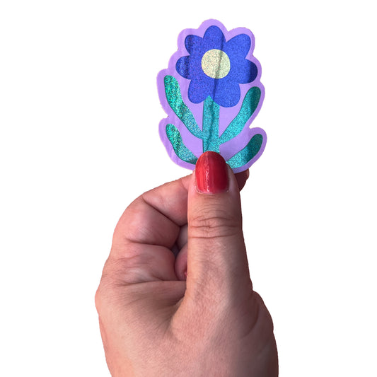 Jolanda Epprecht - Sticker "Blaue Glitzerblume" mit PixieDust