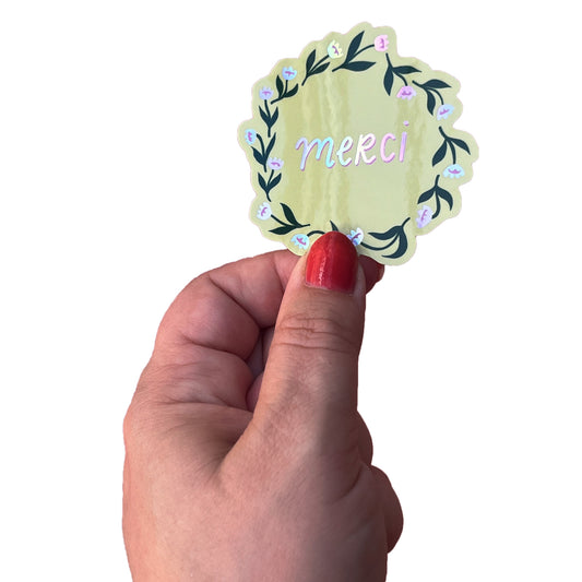 Jolanda Epprecht - Sticker "Merci" mit HoloEffekt