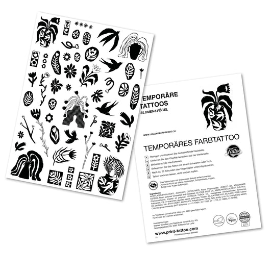 Jolanda Epprecht - Temporäre Tattoos „Vögel & Blumen“