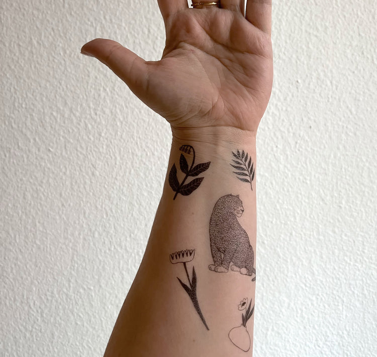 Jolanda Epprecht - Temporary Tattoos "Cats &amp; Flowers"