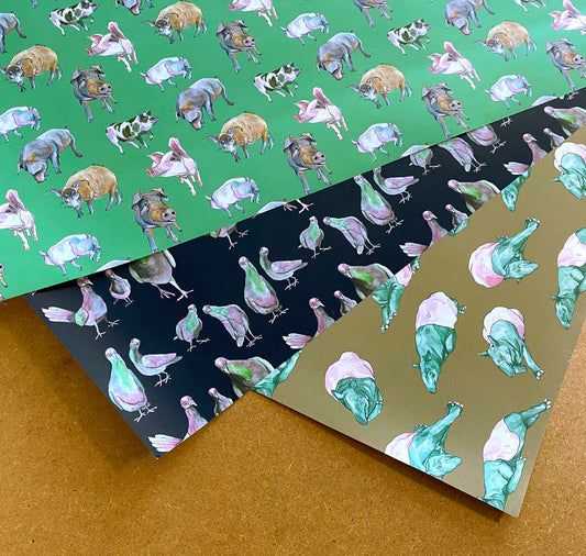 jolanda.works - Wrapping paper "Tapir-pig-dove" 