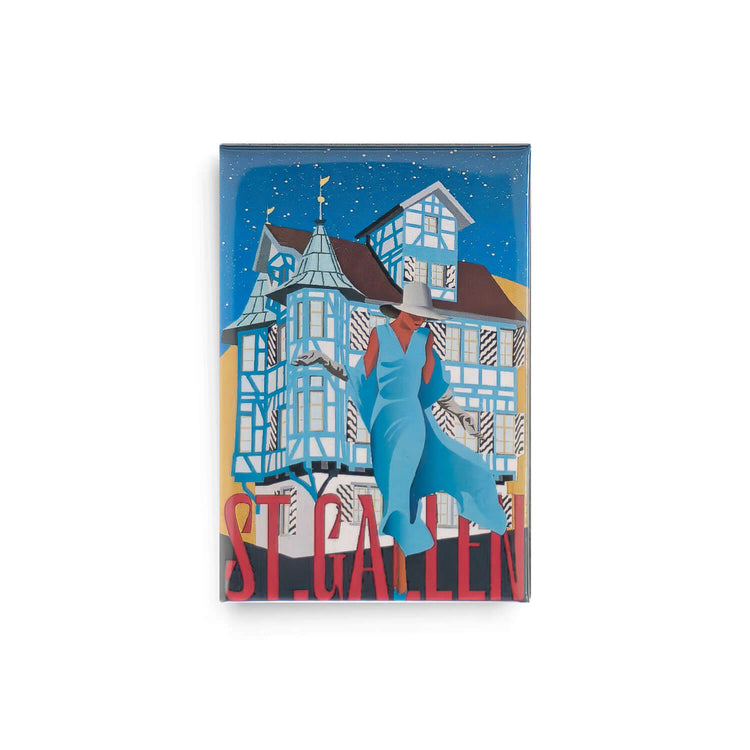 Clarissa Schwarz - Kühlschrank Magnet "St.Gallen Blaues Haus"