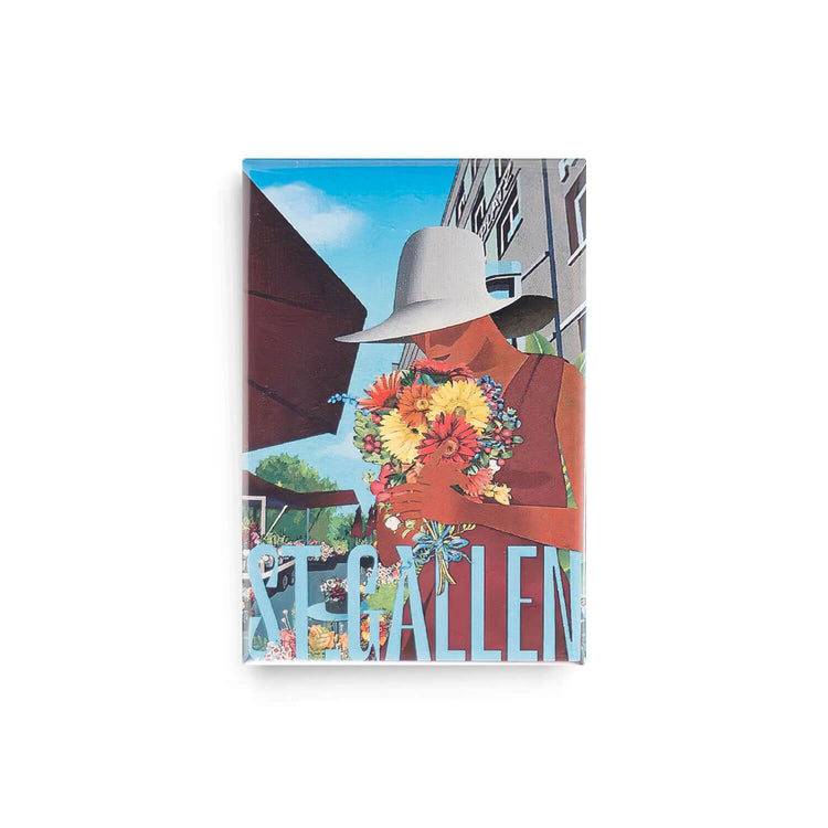 Clarissa Schwarz - Kühlschrank Magnet "St. Gallen Blumenmarkt"