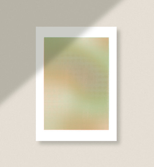 atelier gianna - Plakat "RisoRaster" (orangegrün)
