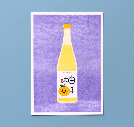 Nillustration - Plakat "Japanischer Yuzu Wein"