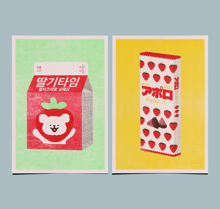 Nillustration - Plakat "Koreanische Erdbeermilch"