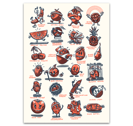 opak - Plakat "fröhliche früchtli"