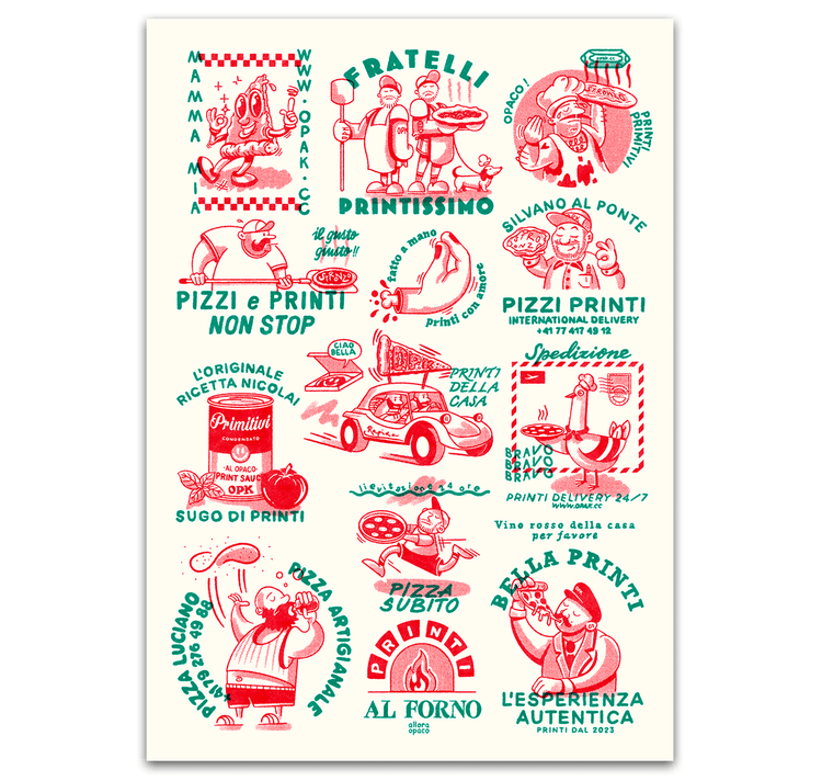 opak - Plakat "pizzi e printi"