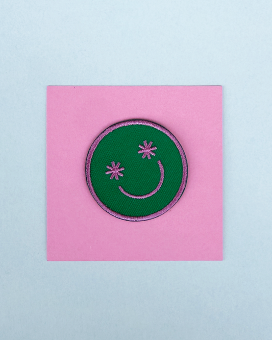 petrahilber - Bügelpatch "Smiley" (grün)