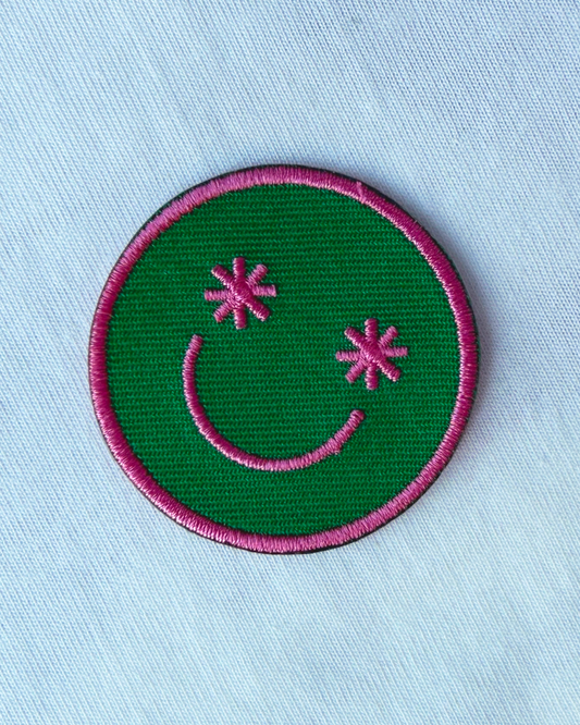 petrahilber - Bügelpatch "Smiley" (grün)