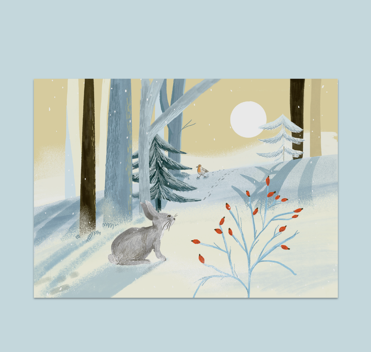 petrahilber - Postkarte "Hase im Wald"