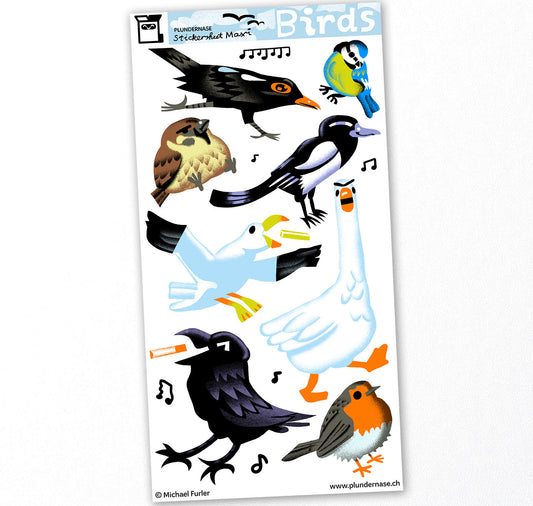 Plundernase - Stickerbogen "Birds”