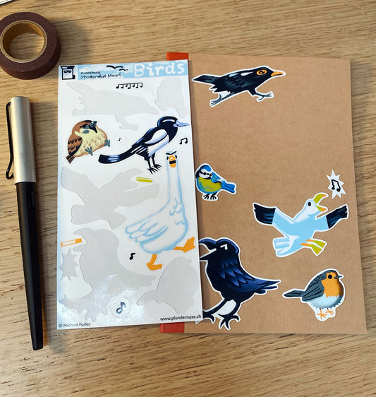 Plundernase - Stickerbogen "Birds”