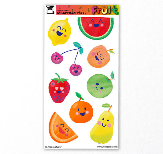 Plundernase - Stickerbogen “Früchtli”