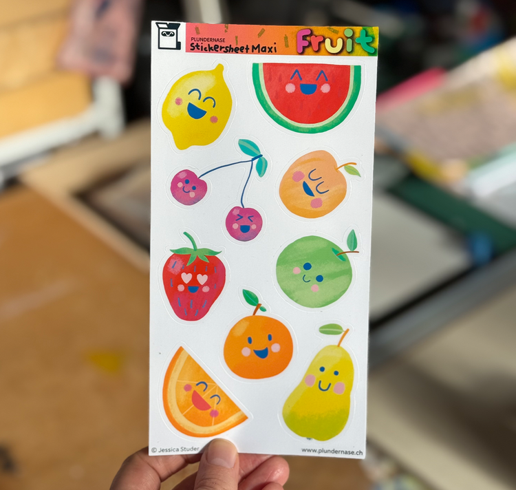Plundernase - Stickerbogen “Früchtli”