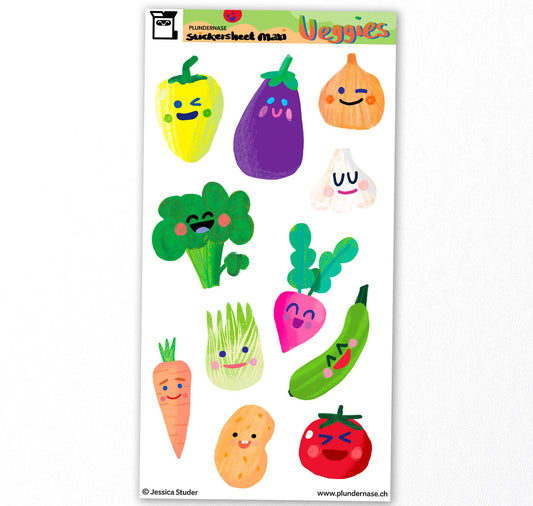 Plundernase - Stickerbogen "Veggies”