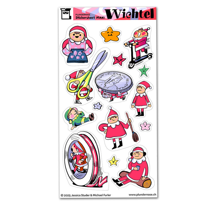 Plundernase - Stickerbogen "Wichtel"