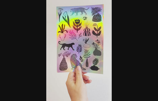 Jolanda Epprecht - Holografische Sticker "Katzen & Blumen"