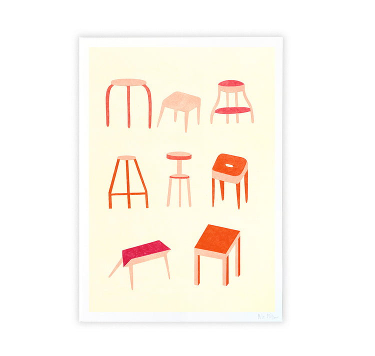 Milly Miljkovic - Plakat "stools"