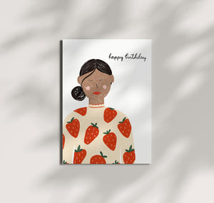 Pomba - Postkarte "strawberry birthday girl"