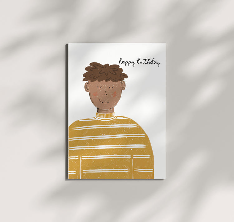 Pomba - Postkarte "stripy birthday boy"