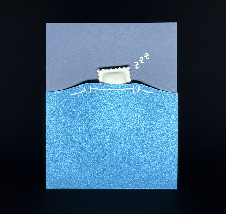 Studio Claywatch x Olivier Samter - Grusskarte handgezeichnet inkl. Keramik "Dösenravioli"