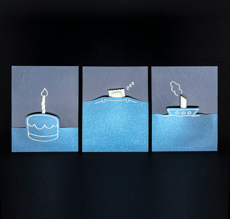 Studio Claywatch x Olivier Samter - Grusskartenset handgezeichnet inkl. Keramik "Pastaplausch"