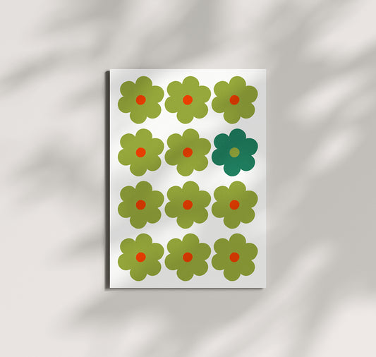 Pomba - Postkarte "Blumenraster Grün"