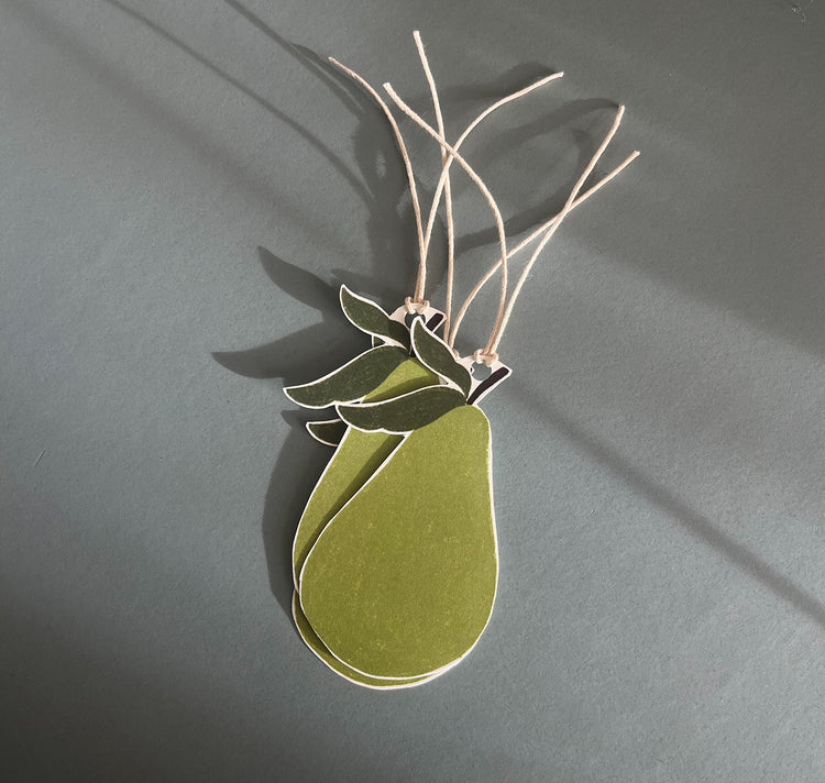 Pomba - Papier-Geschenkanhänger "Birne" (5 Stück)