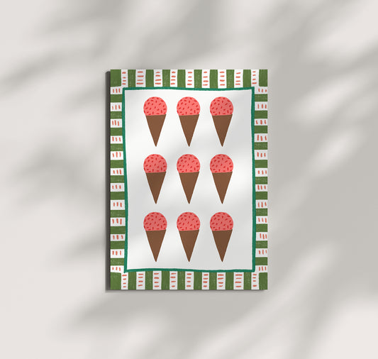 Pomba - Postkarte "Himbeer-Glacé"