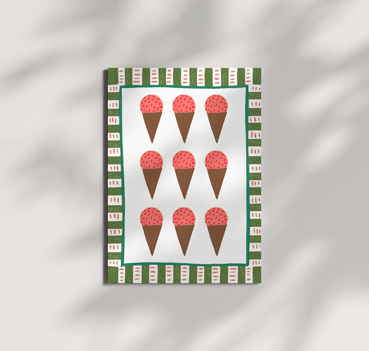 Pomba - Postkarte "Himbeer-Glacé"