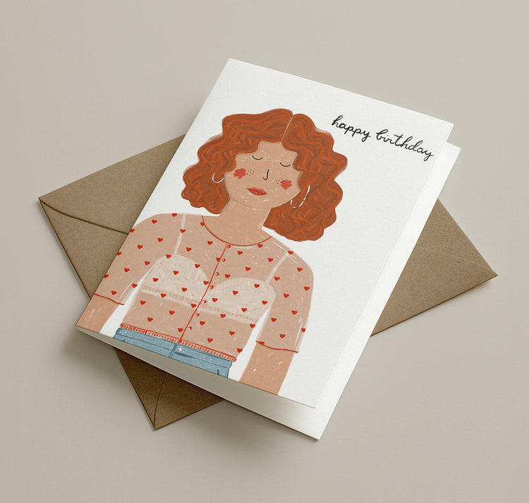 Pomba - Grusskarte "Heart birthday girl"