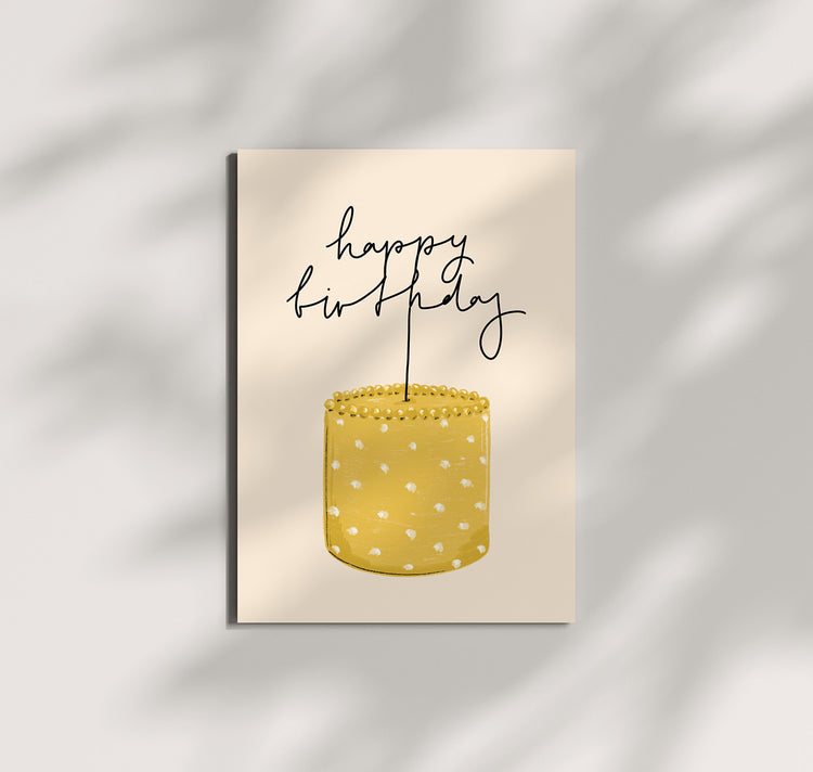 Pomba - Postkarte "Yellow birthday wishes"